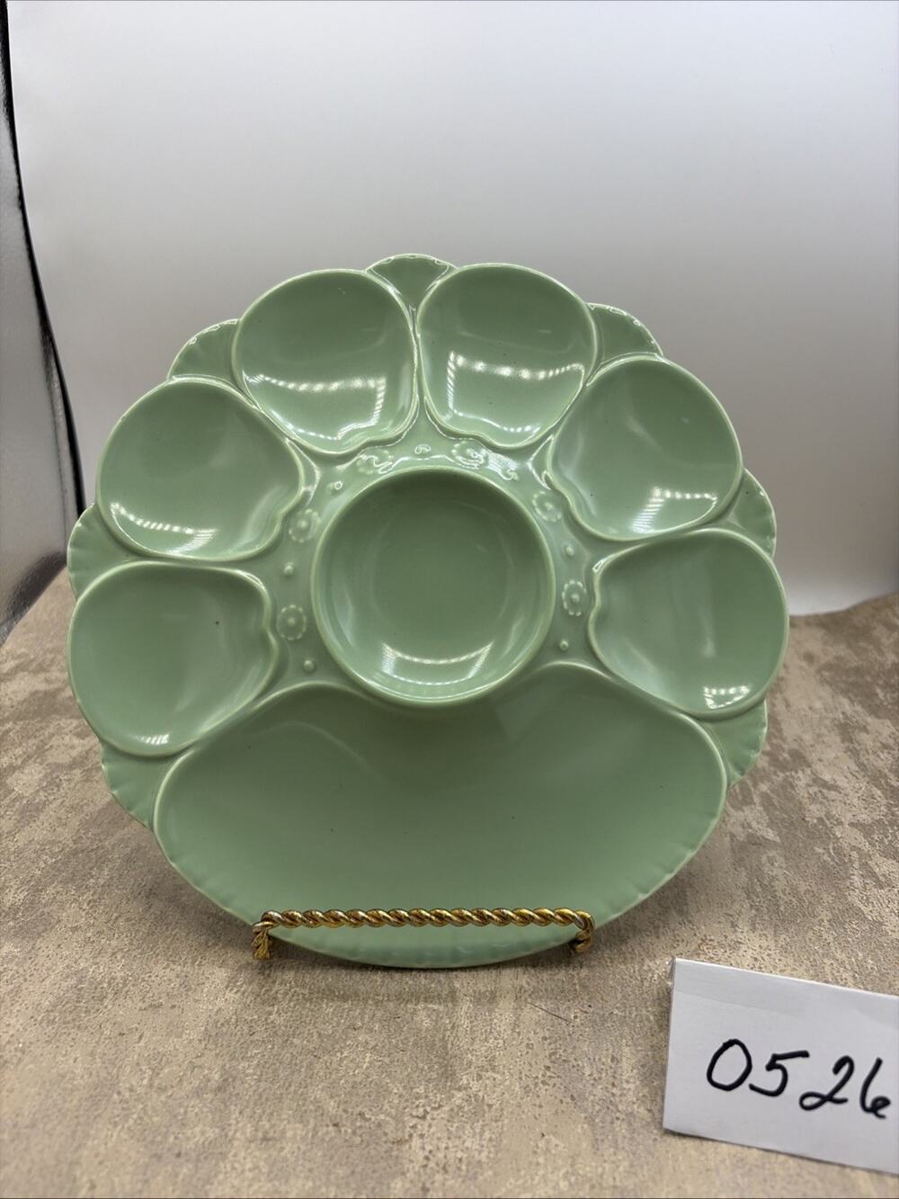 Antique Minton Hand Painted Oyster Plate With Cracker Well 9” England